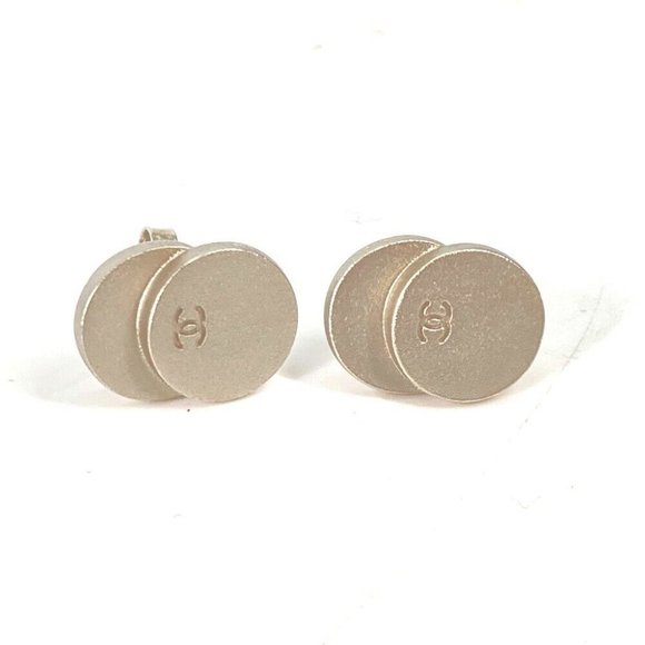 CHANEL CC CC Mark Double circle Accessories Pierce Metal Silver - Picture 1 of 5